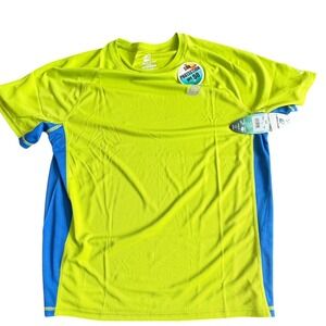 Laguna Men's Athletic T Shirt Neon Yellow Blue Sun Protection UPF 50 Large NEW